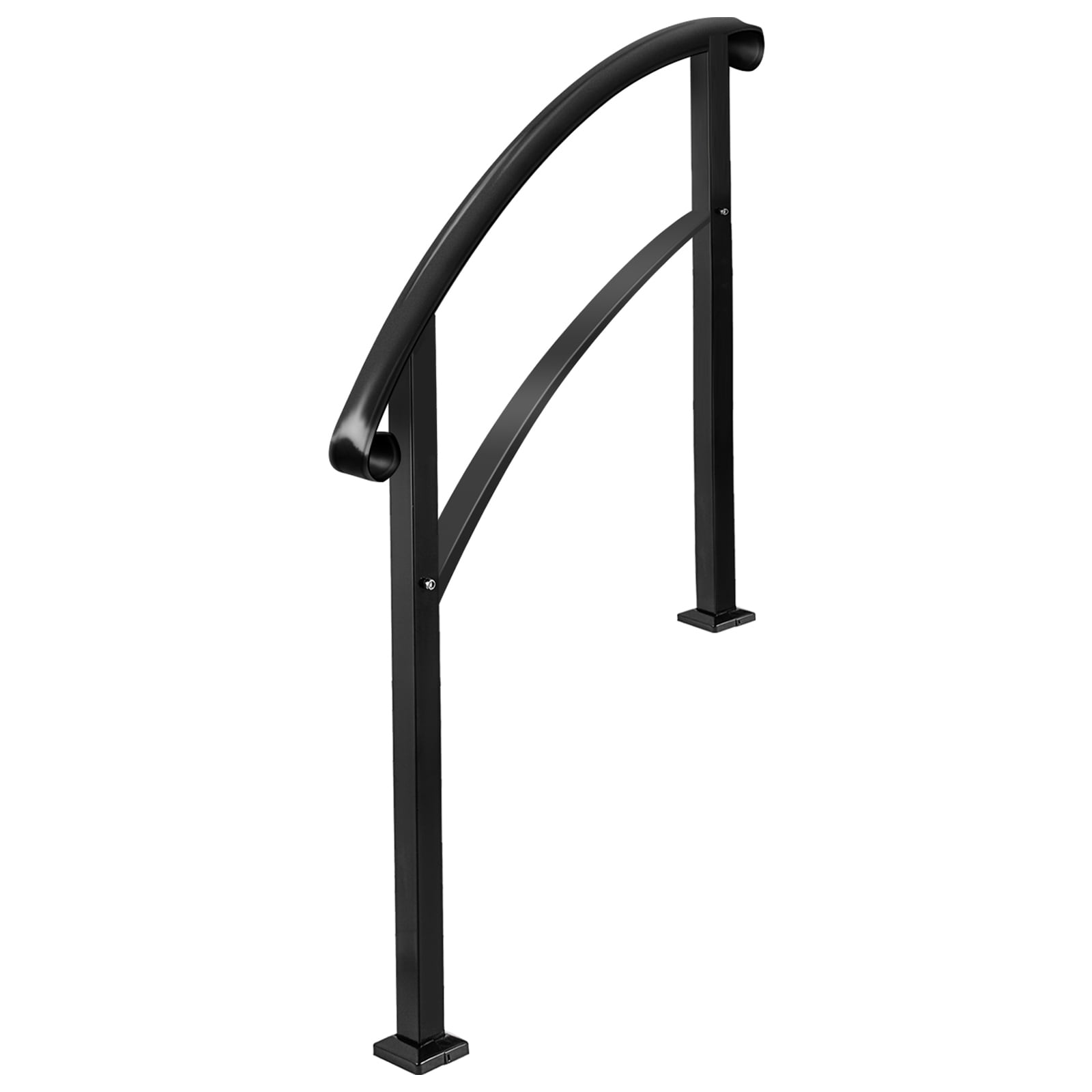 Black Wrought Iron Handrail For Outdoor Steps Garden Stair Railing_voghion.com